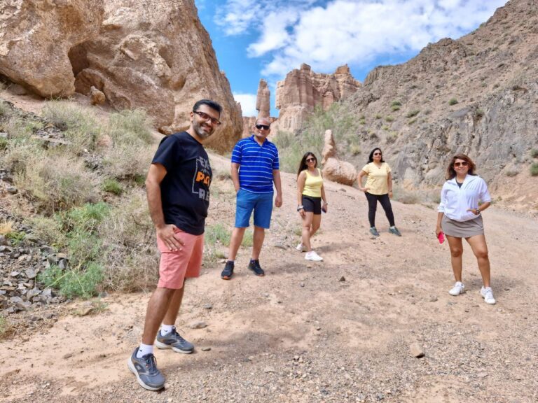 Tourists in Charyn Canyon