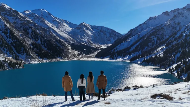 Big Lake Almaty view Team Travel Kazakhstan Tourists from India